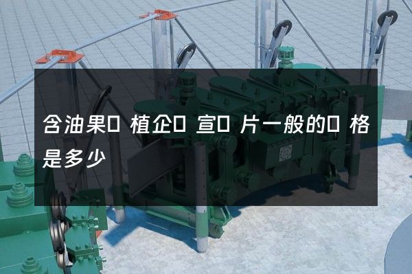 含油果種植企業宣傳片一般的價格是多少