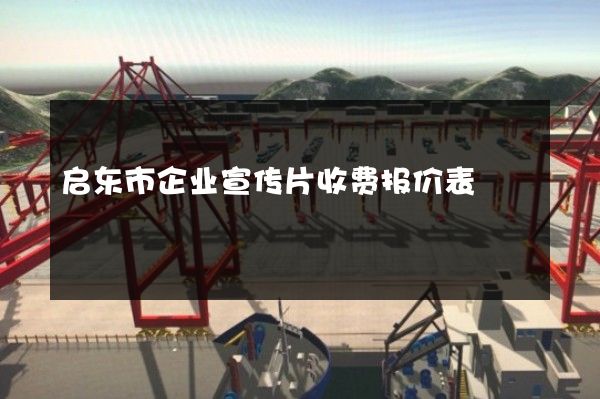 启东市企业宣传片收费报价表