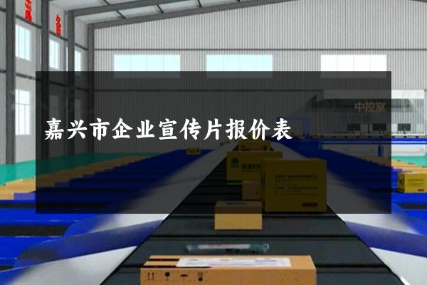 嘉兴市企业宣传片报价表
