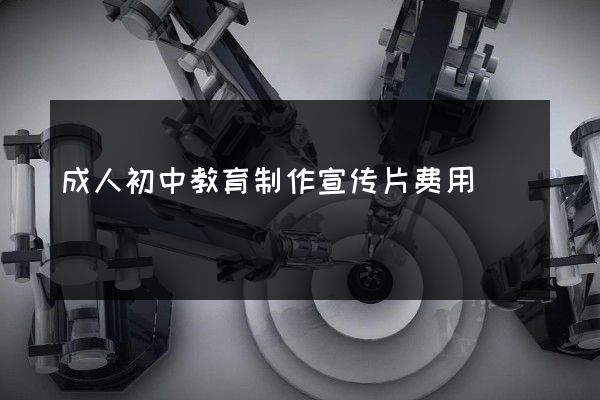成人初中教育制作宣传片费用