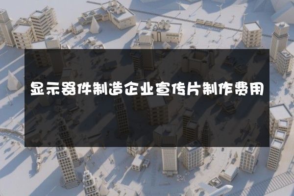 显示器件制造企业宣传片制作费用