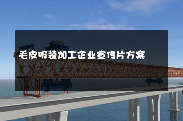 毛皮服装加工企业宣传片方案