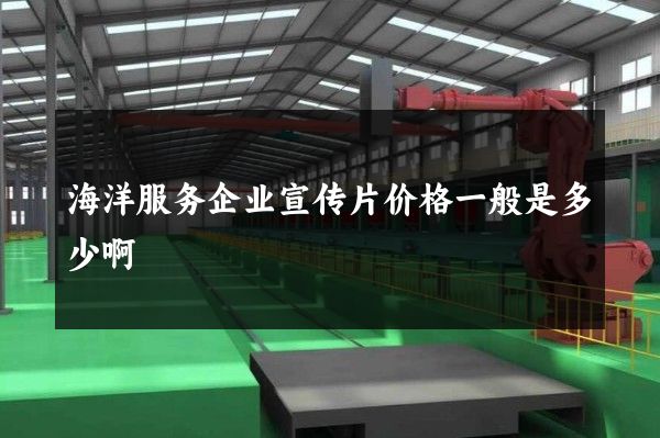 海洋服务企业宣传片价格一般是多少啊