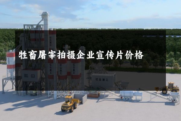 牲畜屠宰拍摄企业宣传片价格