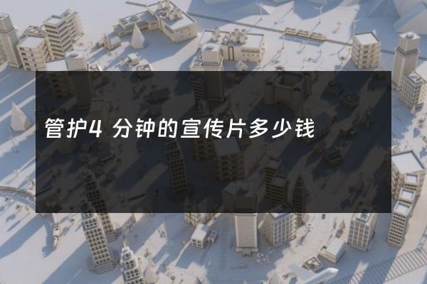 管护4分钟的宣传片多少钱