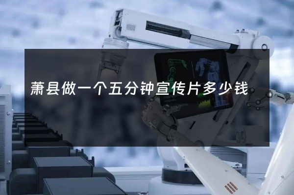 萧县做一个五分钟宣传片多少钱