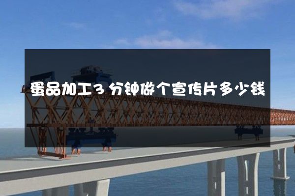 蛋品加工3分钟做个宣传片多少钱