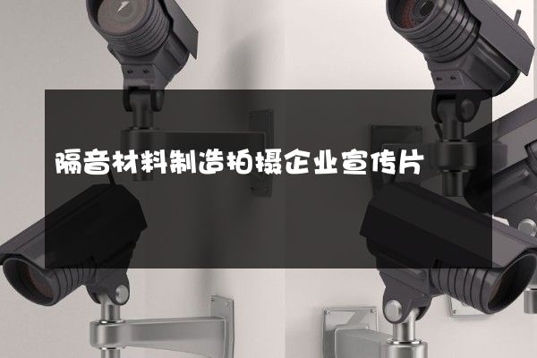 隔音材料制造拍摄企业宣传片